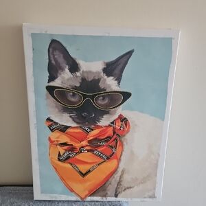 Hermes Cat Portrait with Orange Scarf